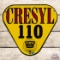 Cresyl 110 Ethyl Gasoline Single Sided Porcelain Pump Plate Sign w/ Logo