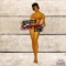 Motor Confranc Oil Pin-up Girl Die Cut Single Sided Tin Sign