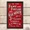 Ask for Fame and Fortune & War of Wealth Cigars Single Sided Tin Sign