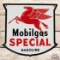 Exceptional Mobilgas Special Gasoline Single Sided Porcelain Pump Plate Sign w/ Pegasus