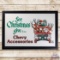 For Christmas Give Chevy Accessories Framed Dealer Advertising Poster Sign w/ Santa & Reindeer