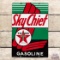 1954 Texaco Sky Chief Gasoline Single Sided Porcelain Pump Plate Sign