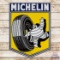 1960 Michelin Single Sided Porcelain Die Cut Sign w/ Bibendum & Tire