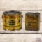Group of 2 Whiz Gear & Mohair Metal Cans w/ Elves