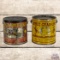 Group of 2 Whiz 10 Pound Metal Cup Grease and Gear Cans w/ Auto and Elves