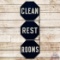 Clean Rest Rooms Multi-Piece DS Porcelain Flange Sign