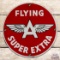 Flying A Super Extra Gasoline Single Sided Porcelain Pump Plate Sign w/ Logo