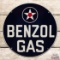 1950 Benzol Gas Single Sided Tin Pump Plate Sign w/ Logo