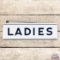 Unique Group of 2 Men & Ladies Double Sided Porcelain Service Station Restroom Flange Signs