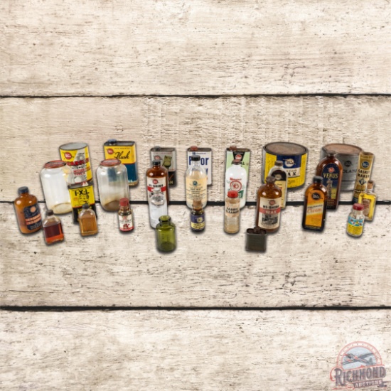 Lot of 28 Whiz Advertising Cans & Bottles