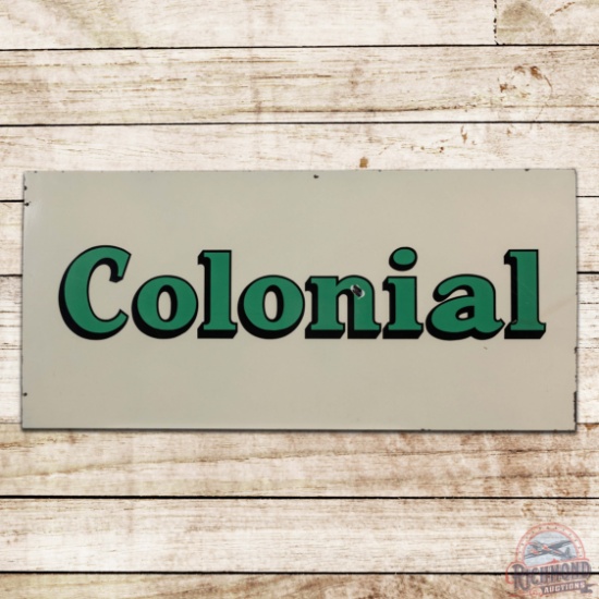Colonial Gasoline Double Sided Porcelain Sign
