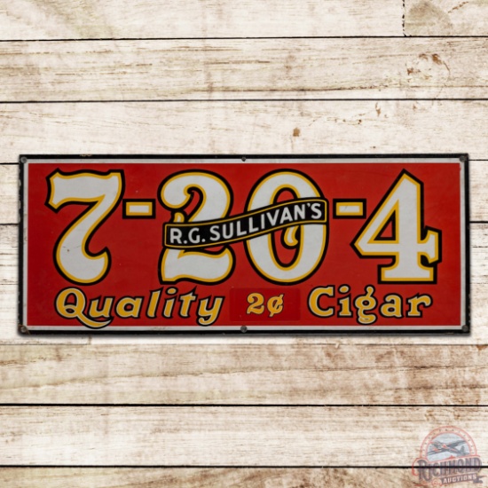 R. G. Sullivan's 7-20-4 Quality 2 Cent Cigars Single Sided Porcelain Sign
