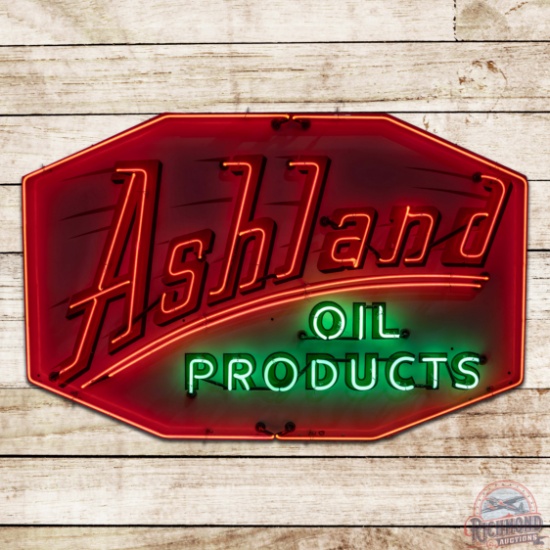 Ashland Oil Products Service Station 6' Single Sided Porcelain Neon Sign