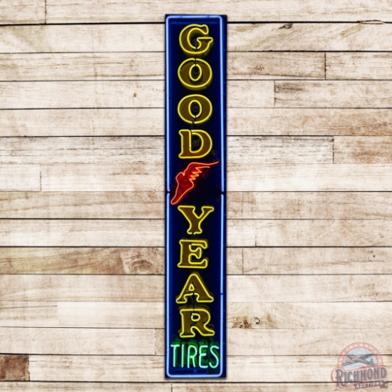 Goodyear Tires 8' Single Sided Porcelain Neon Sign w/ Wingfoot