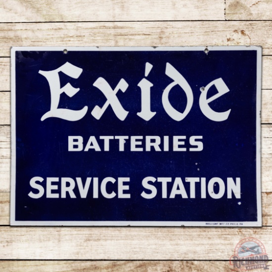 Exide Batteries Service Station Double Sided Porcelain Sign