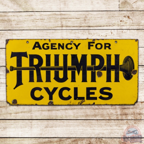 Early Agency for Triumph Cycles Single Sided Porcelain Sign