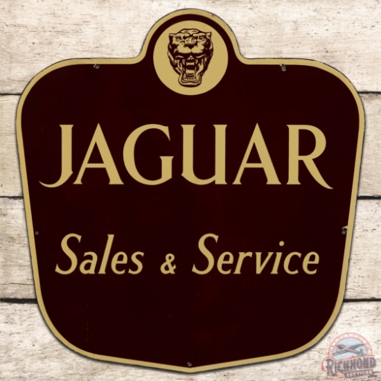 Rare Small Jaguar Sales & Service Sign w/ Logo