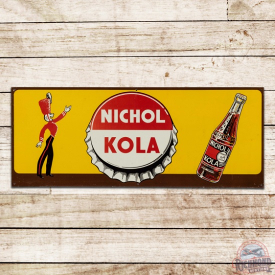 Nichol Kola Single Sided Tin Sign w/ Bottle