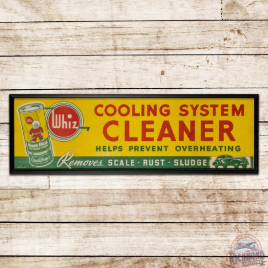 Whiz Cooling System Cleaner Framed Advertising Poster w/ Can & Automobile