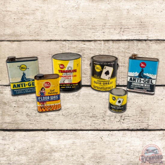Group of 6 Whiz Automotive Cans Wax Black Ace & Anti-Gel w/ Seal