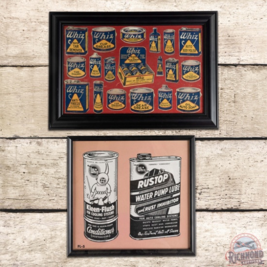 Group of 2 Framed Whiz Automotive Advertising Posters
