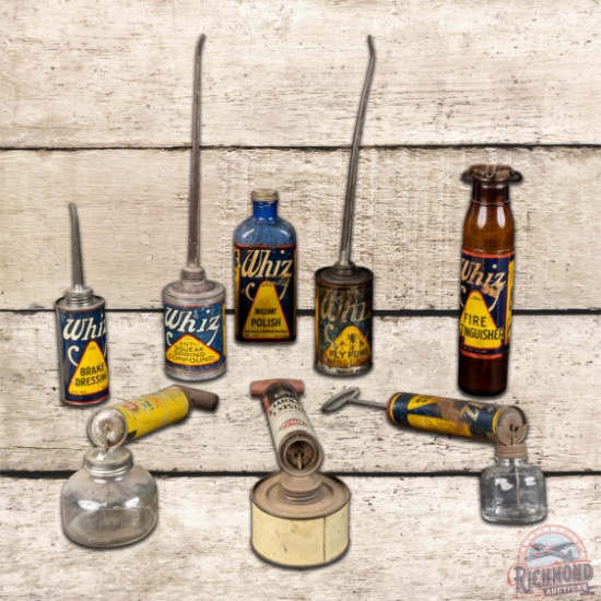 Group of 8 Whiz Oilers Sprayers & Bottles