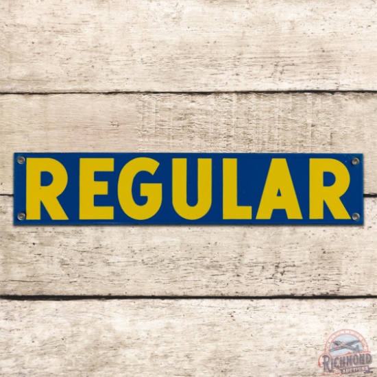 Exceptional Deep Rock Gasoline Single Sided Porcelain Pump Plate Sign "Blue"