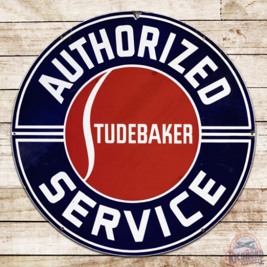 Studebaker Authorized Service 42" Double Sided Porcelain Sign
