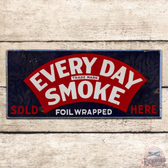 Every Day Smoke Cigars Sold Here Double Sided Porcelain Flange Sign
