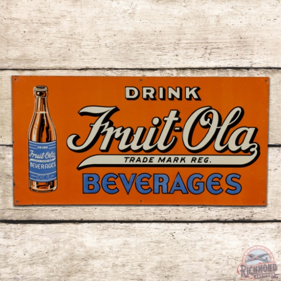 Drink Frui-Ola Beverages Single Sided Tin Sign w/ Bottle