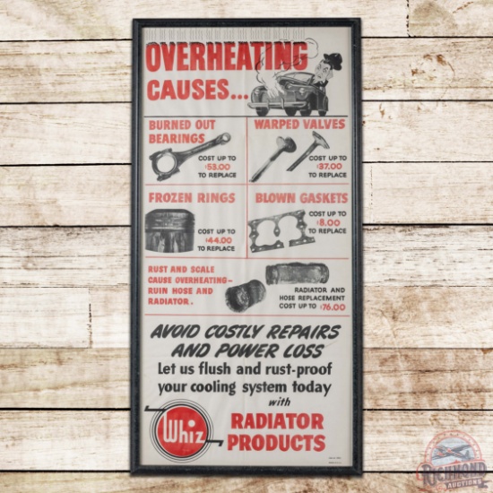 Whiz Radiator Products Overheating Framed Advertising Poster w/ Automobile