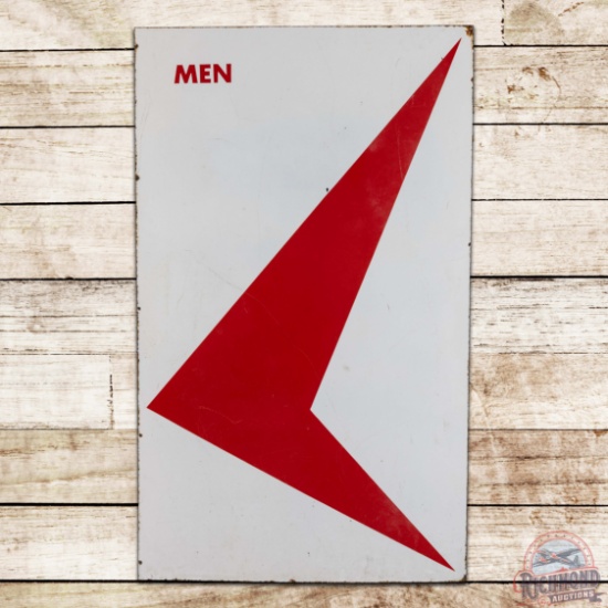Large 5' Single Sided Porcelain Men Restroom Sign w/ Arrow
