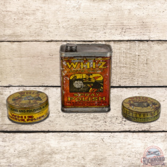 Group of 3 Whiz Automotive Polish Cans