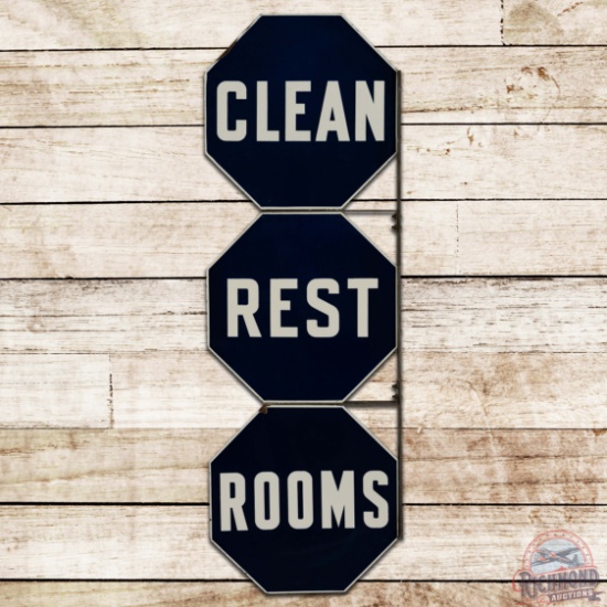 Clean Rest Rooms Multi-Piece DS Porcelain Flange Sign