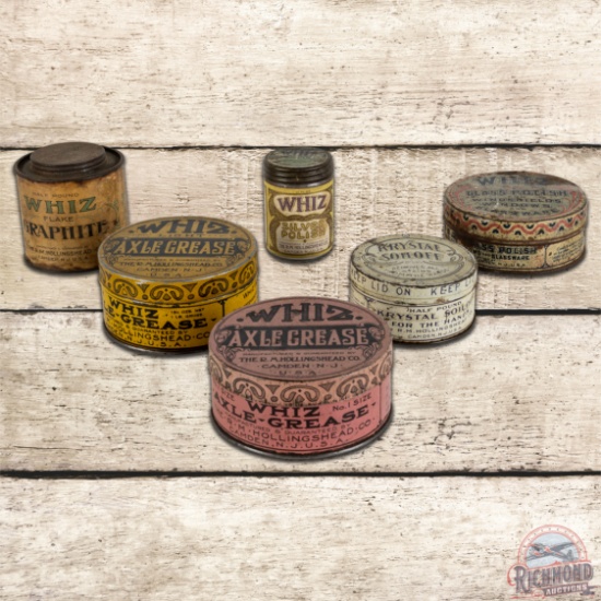 Group of 6 Whiz Advertising Cans