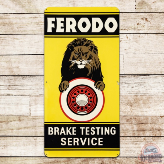 Ferodo Brake Testing Service Single Sided Tin Sign w/ Lion