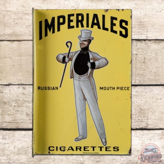 Imperiales Cigarettes Double Sided Porcelain Flange Sign