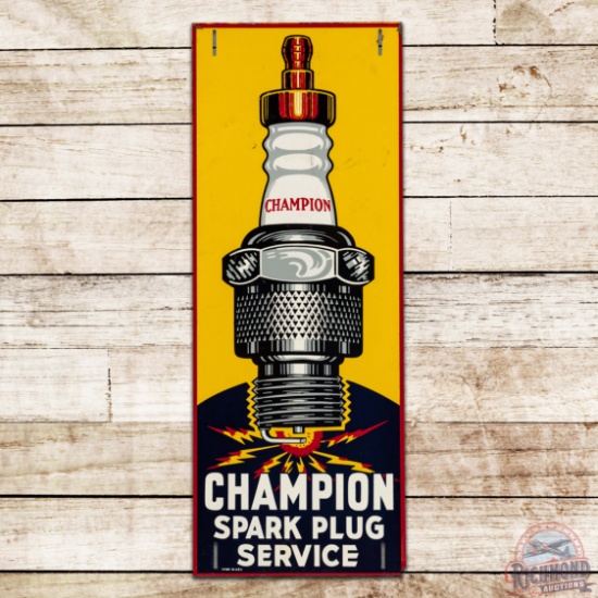Champion Spark Plug Service Vertical Single Sided Tin Sign