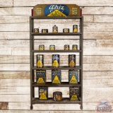 Whiz 98 Quality Products Advertising Display Rack w/ 18 Metal Cans