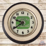 Early Quaker State Oils & Greases Advertising Clock w/ Tire & William Penn