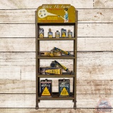 Whiz Fly Fume Graphic Advertising Display Rack w/ 9 Metal Cans