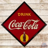 1941 Drink Coca Cola Single Sided Tin Sign w/ Wood Frame 