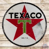 1941 Texaco Gasoline 6' Double Sided Porcelain ID Sign