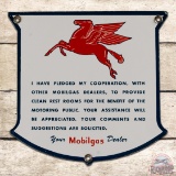 Exceptional East Coast Mobilgas Dealer Rest Room Pledge Single Sided Porcelain Die Cut Sign