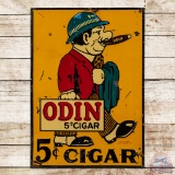 Odin 5 Cents Cigar Emb. Single Sided Tin Sign