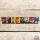 Group of 8 Whiz Automotive Themed Metal Advertising Cans