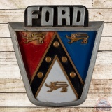 Scarce 1950s Ford Crest Multi-piece SS Metal Logo Sign