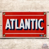 Extraordinary Atlantic Gasoline Single Sided Porcelain Pump Plate Sign 