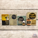 Group of 4 Whiz Counter Top Single Sided Tin Counter Top Display Signs w/ 2 Cans