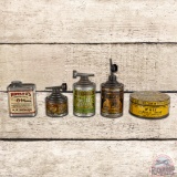 Lot of 5 Metal Cans Howard's Gun Oil Insect Destroyer & More